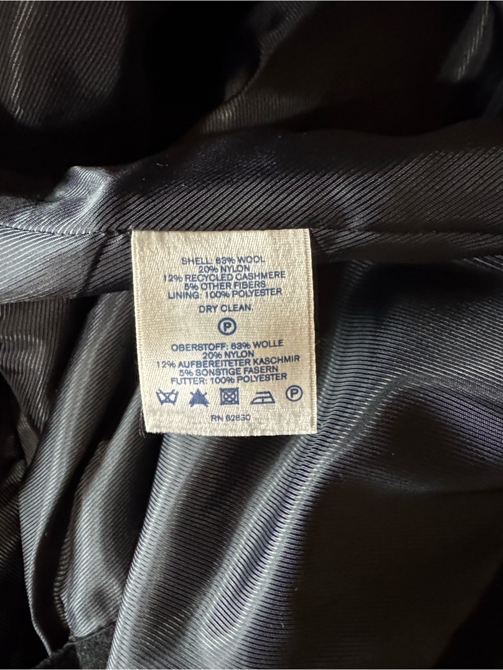 Lands’ End Classic charcoal Double-Breasted Peacoat Wool & cashmere blend 20W - Picture 14 of 16